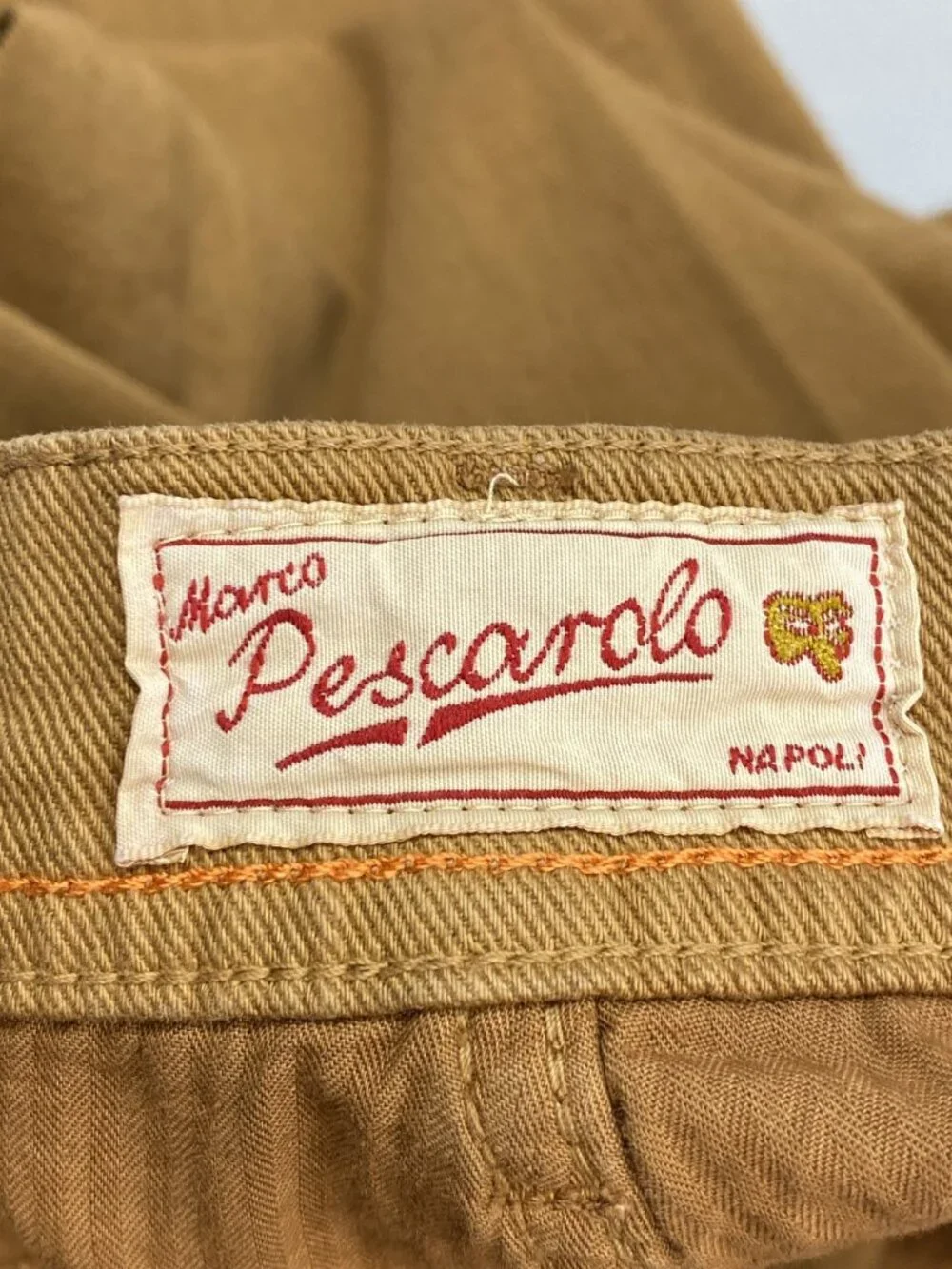 Marco Pescarolo Mens Jean Brown Size 40 Neranom Straight Slim Fit Cotton Blend